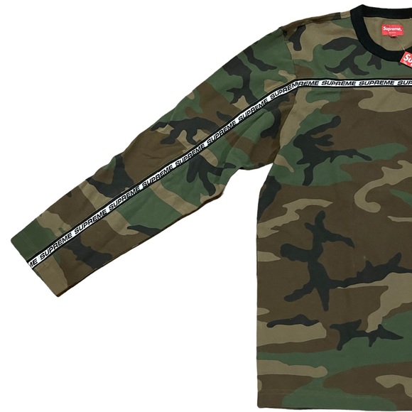 COPY - Supreme Men’s Large Camo Tape Stripe L/S Pique Top NWT FW17 - Picture 6 of 6